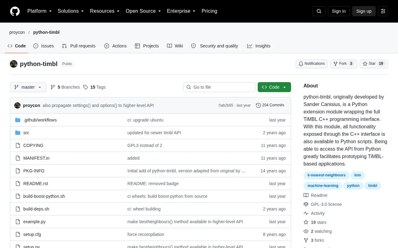 python-timbl homepage screenshot
