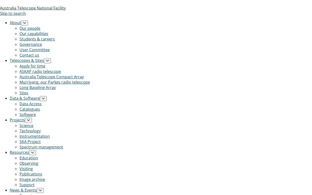 ATNF Pulsar Catalogue homepage screenshot