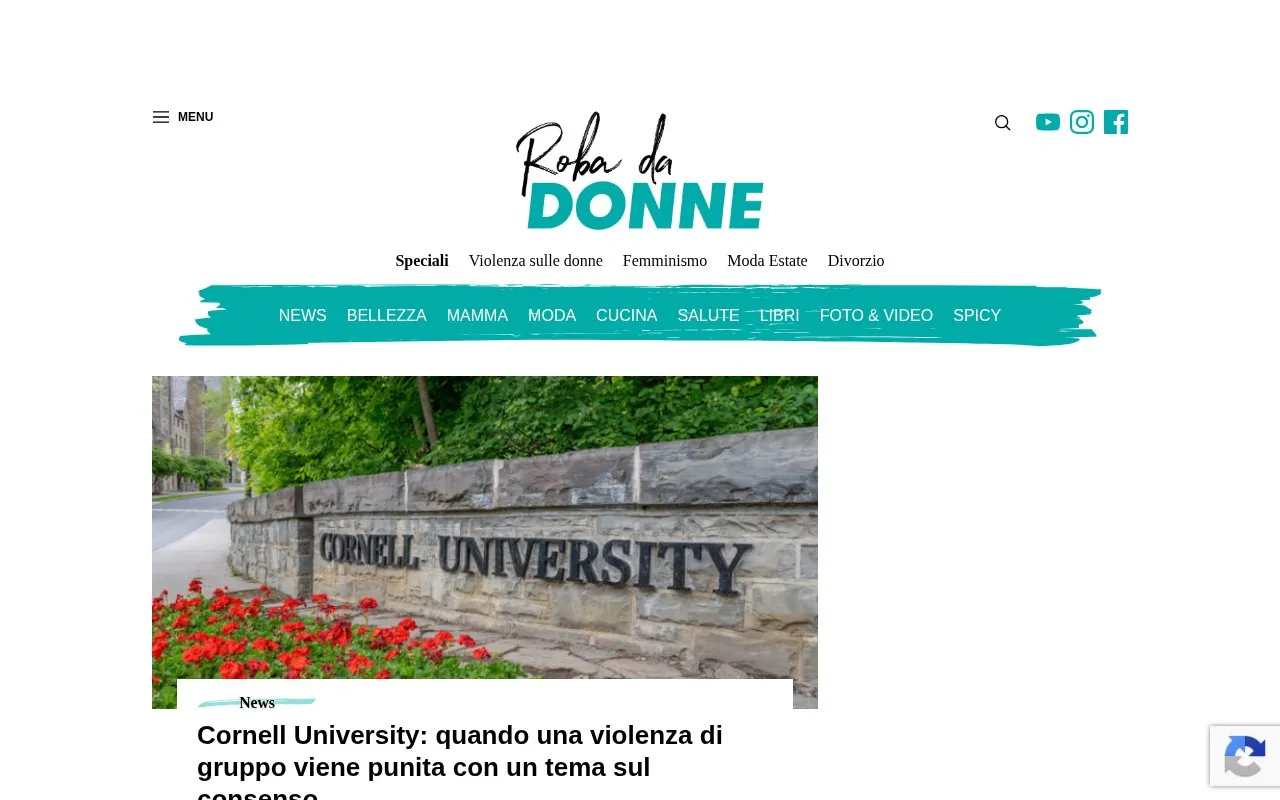 Roba da Donne homepage screenshot