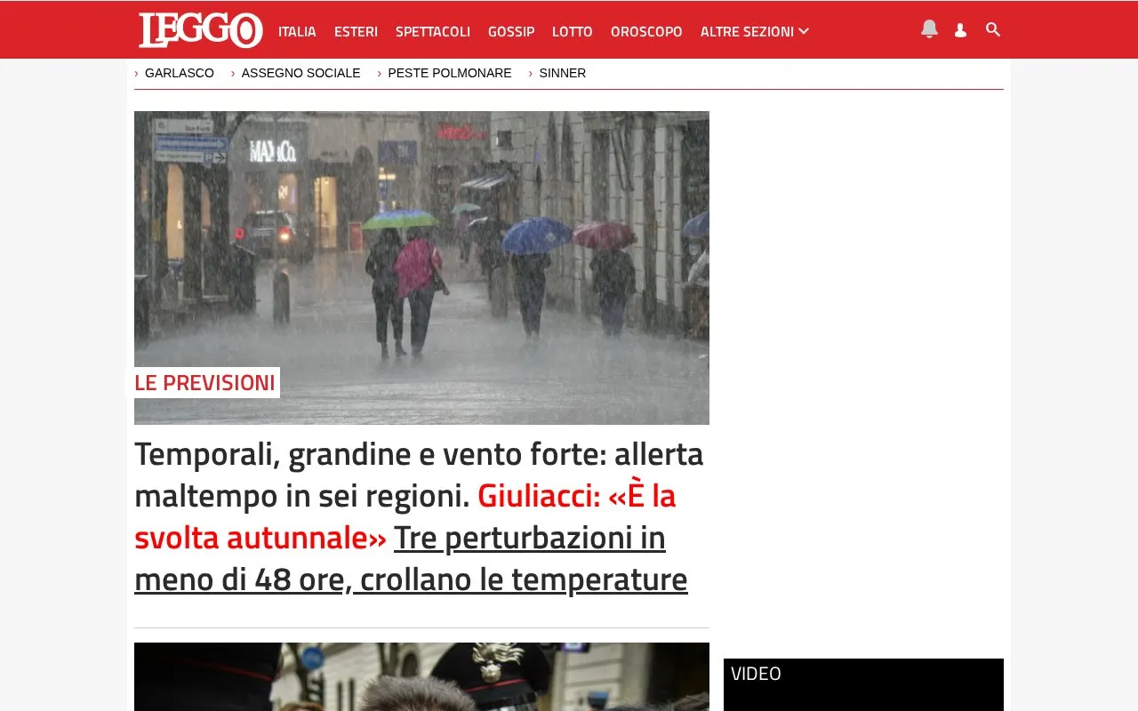 Leggo homepage screenshot