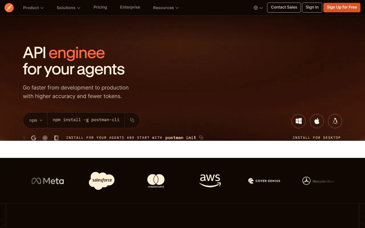 Postman homepage screenshot
