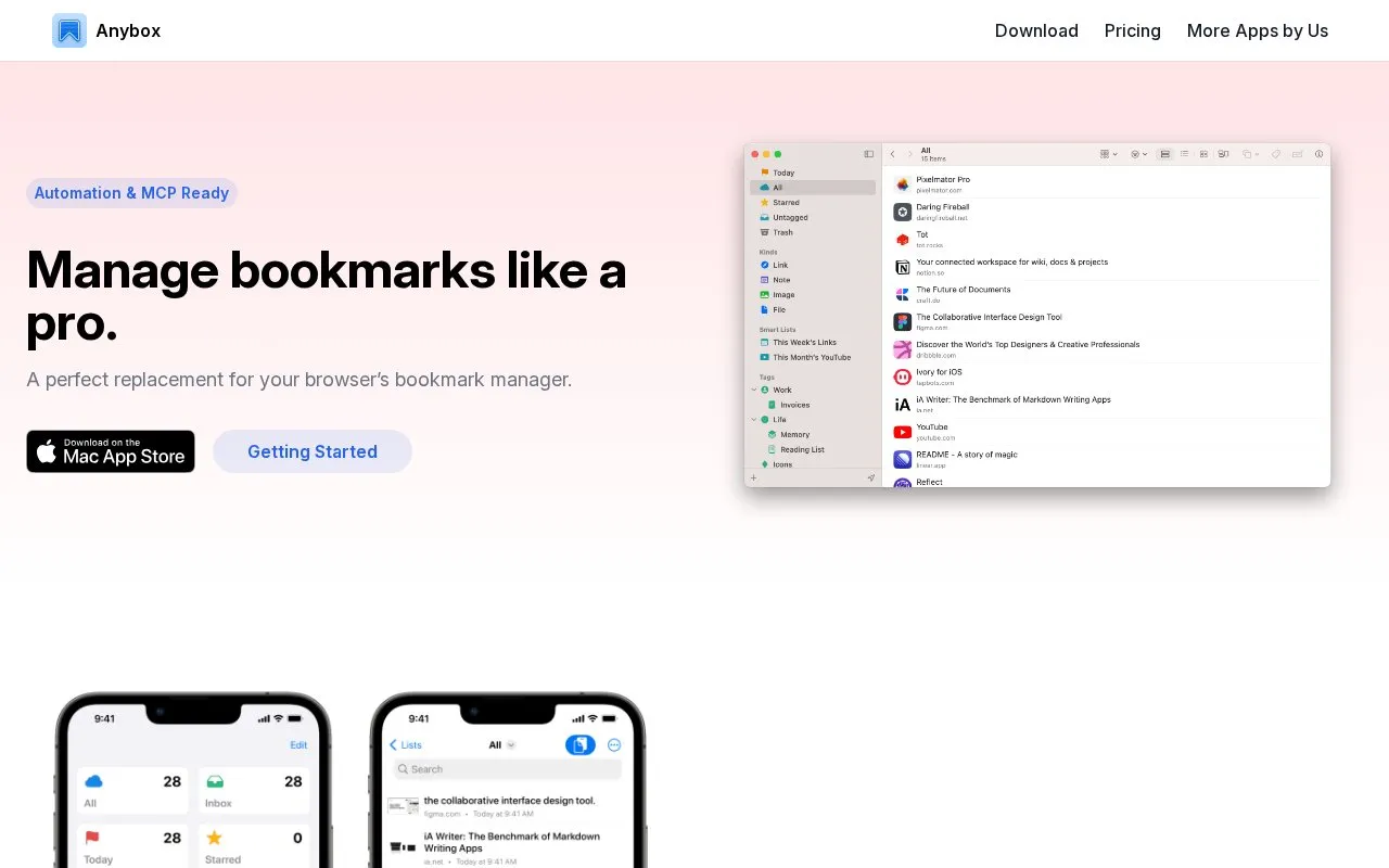 Anybox homepage screenshot