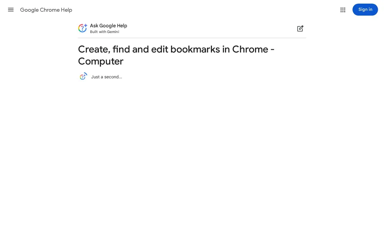 Chrome Bookmark Manager homepage screenshot