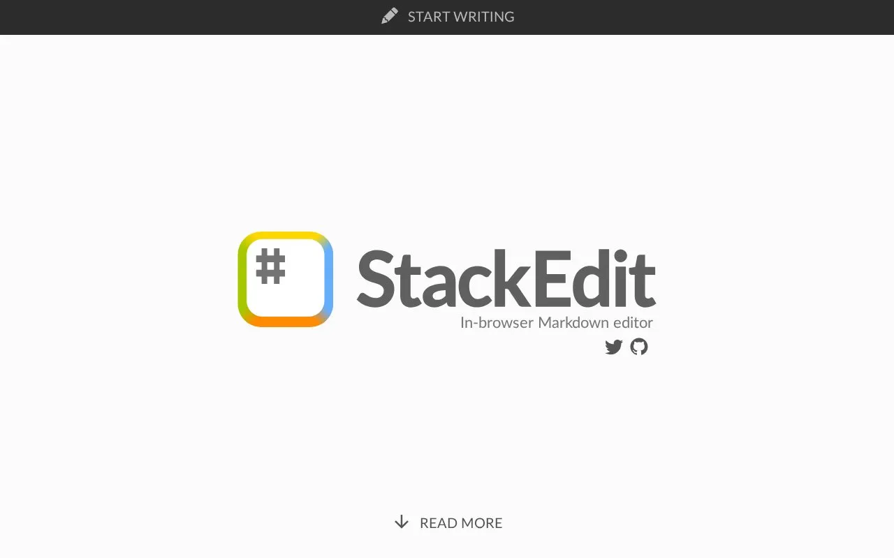 StackEdit homepage screenshot
