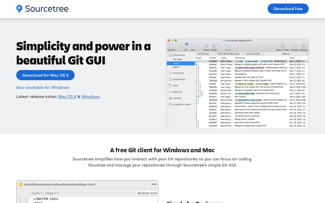 Sourcetree homepage screenshot