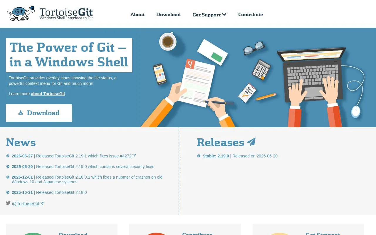 TortoiseGit homepage screenshot
