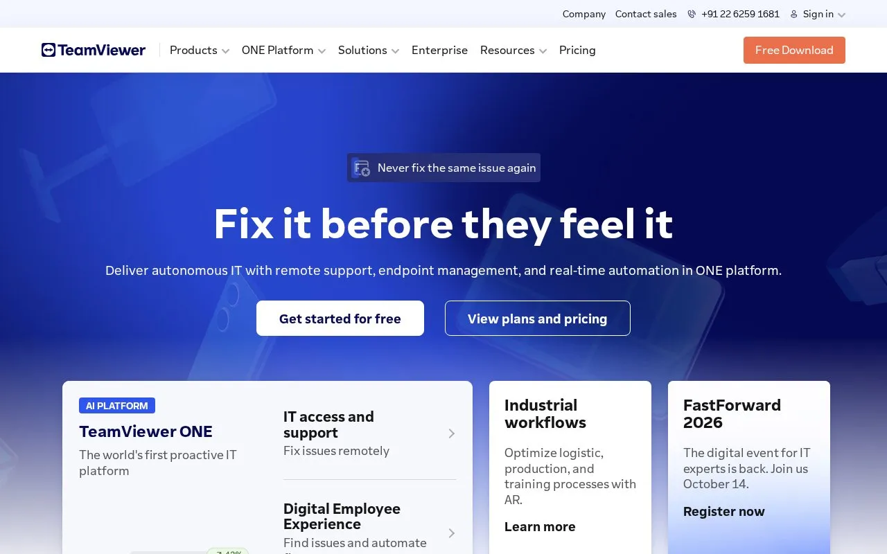 TeamViewer homepage screenshot