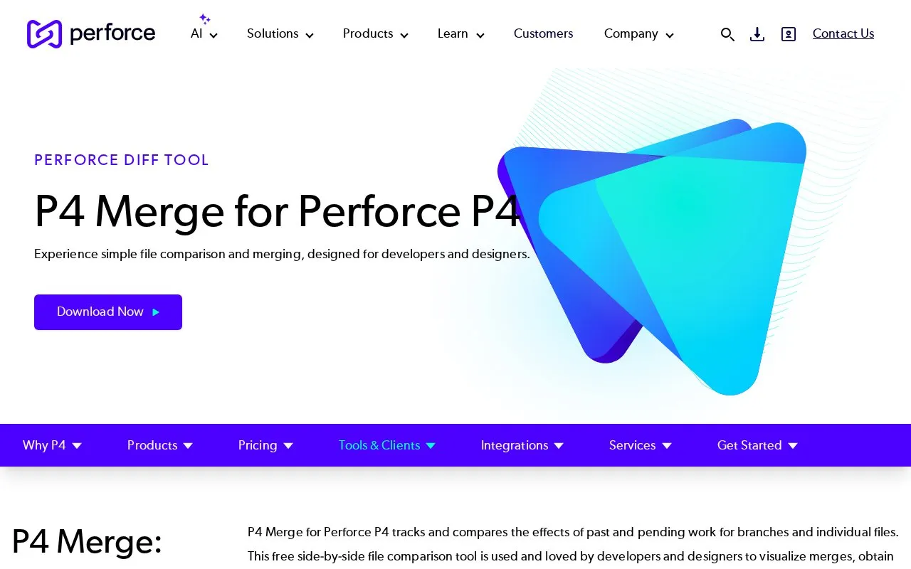 P4 Merge homepage screenshot
