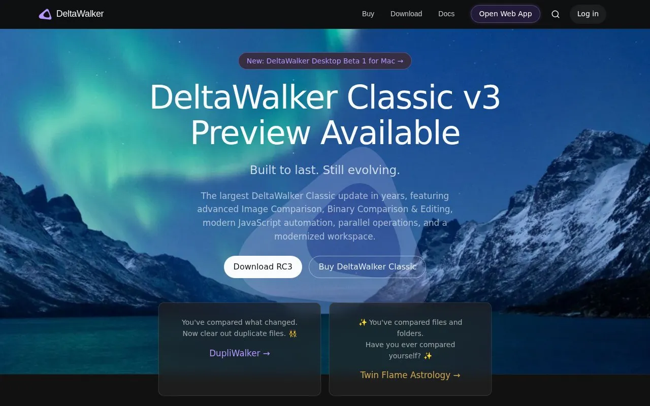 DeltaWalker Classic homepage screenshot