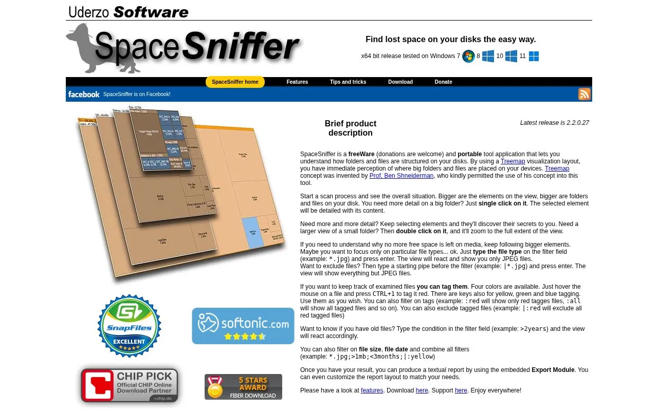 SpaceSniffer homepage screenshot