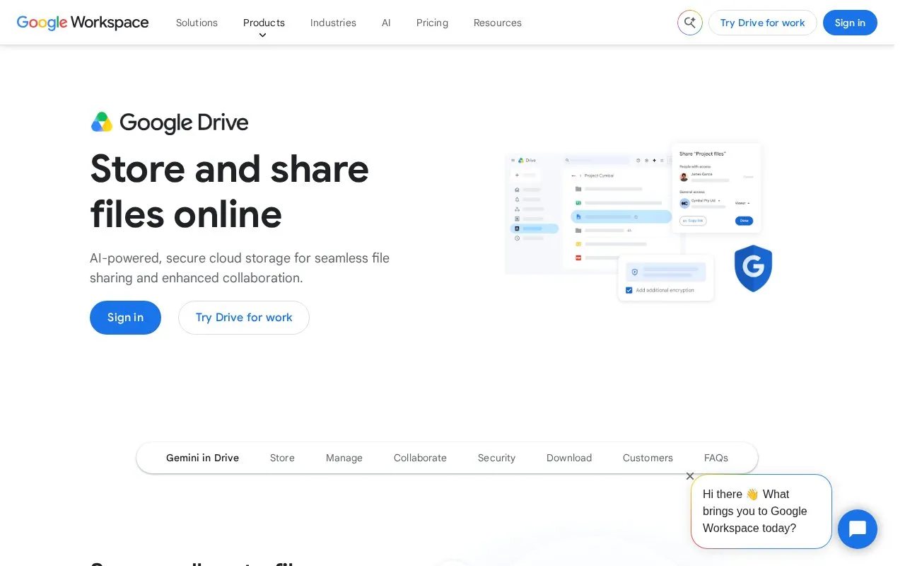 Google Drive homepage screenshot