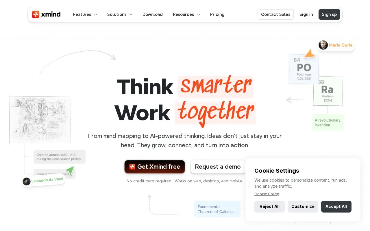 Xmind homepage screenshot
