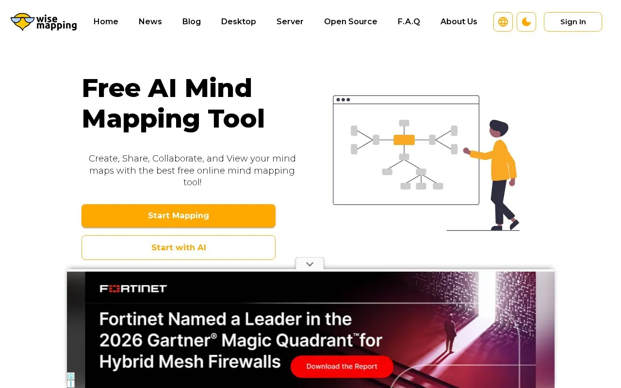 WiseMapping homepage screenshot