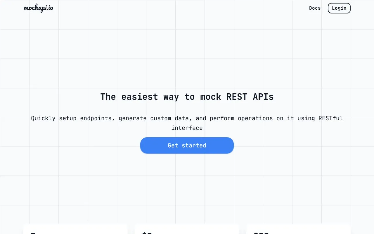 mockAPI homepage screenshot