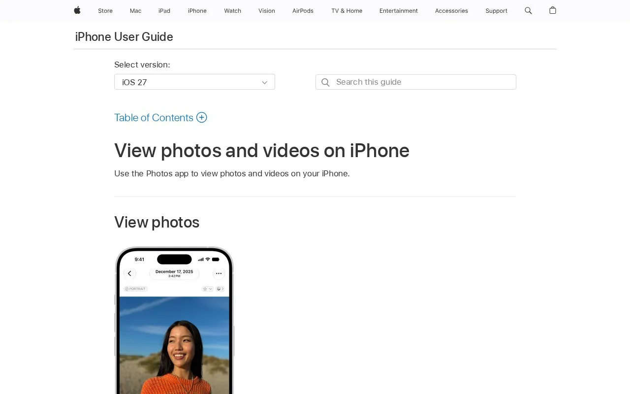 Apple Photos homepage screenshot