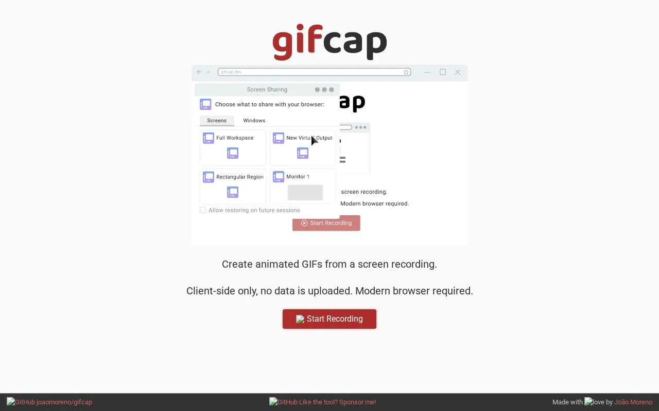 gifcap homepage screenshot