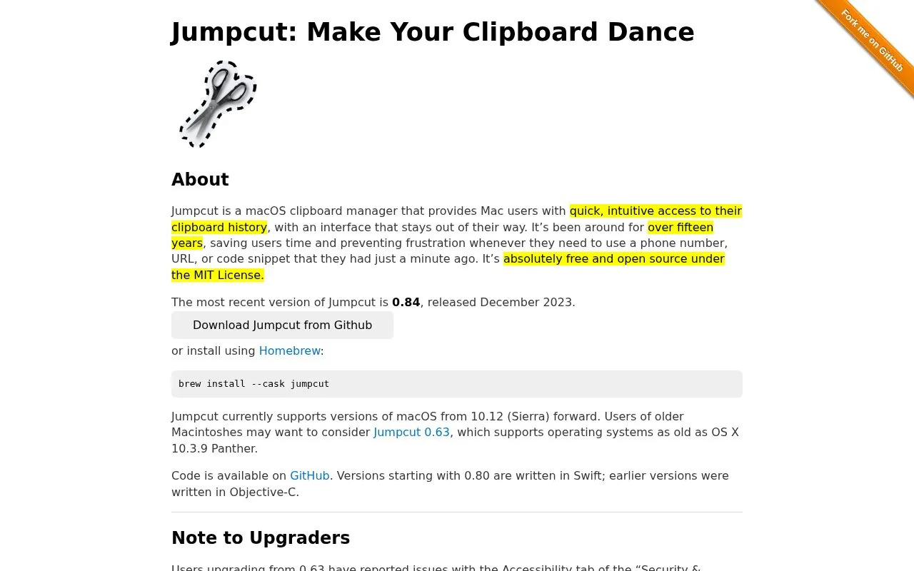 Jumpcut homepage screenshot