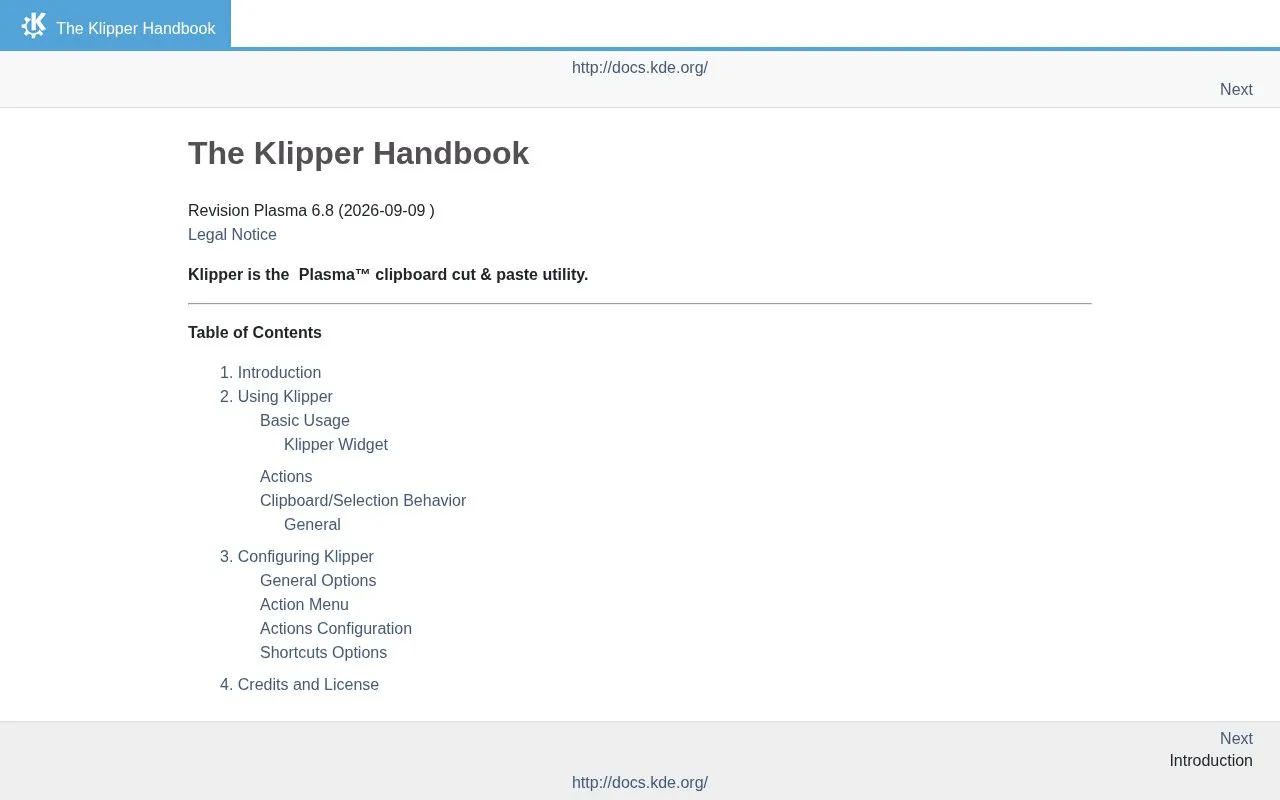 Klipper homepage screenshot