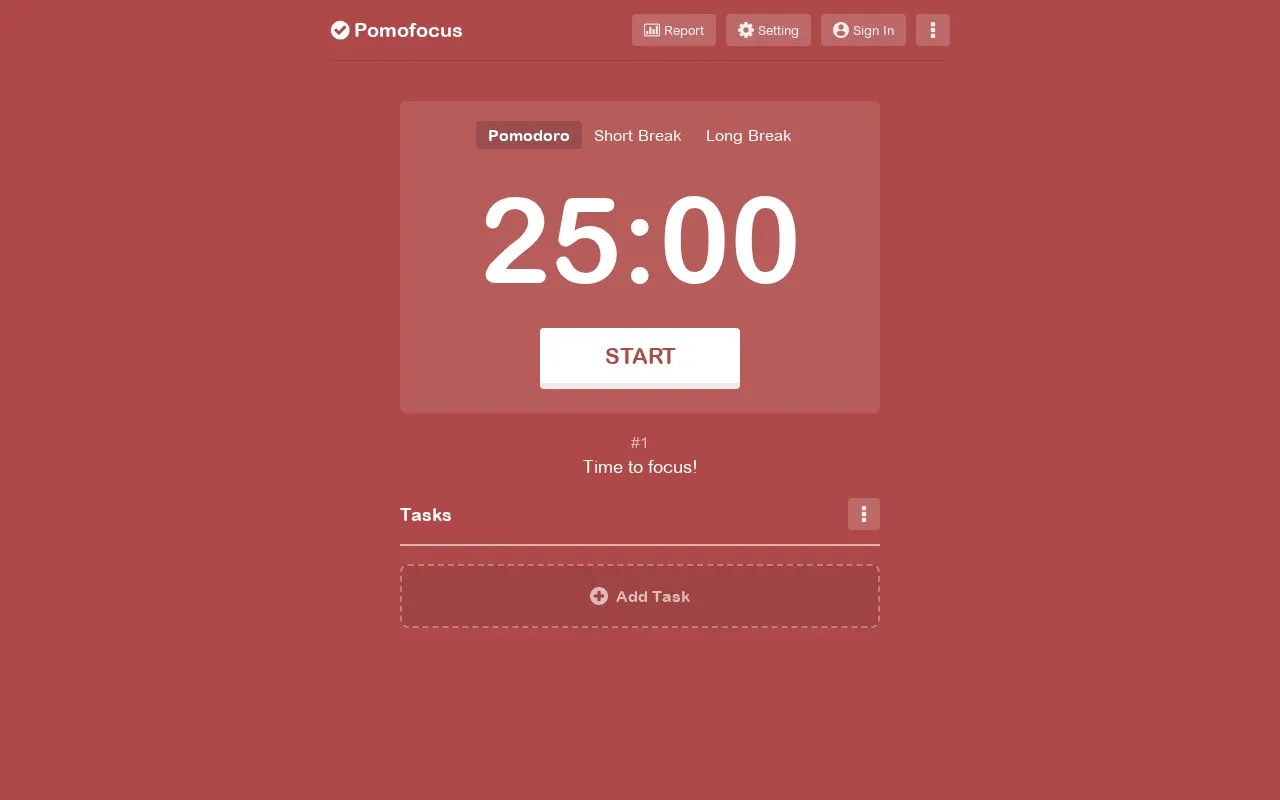 Pomofocus homepage screenshot