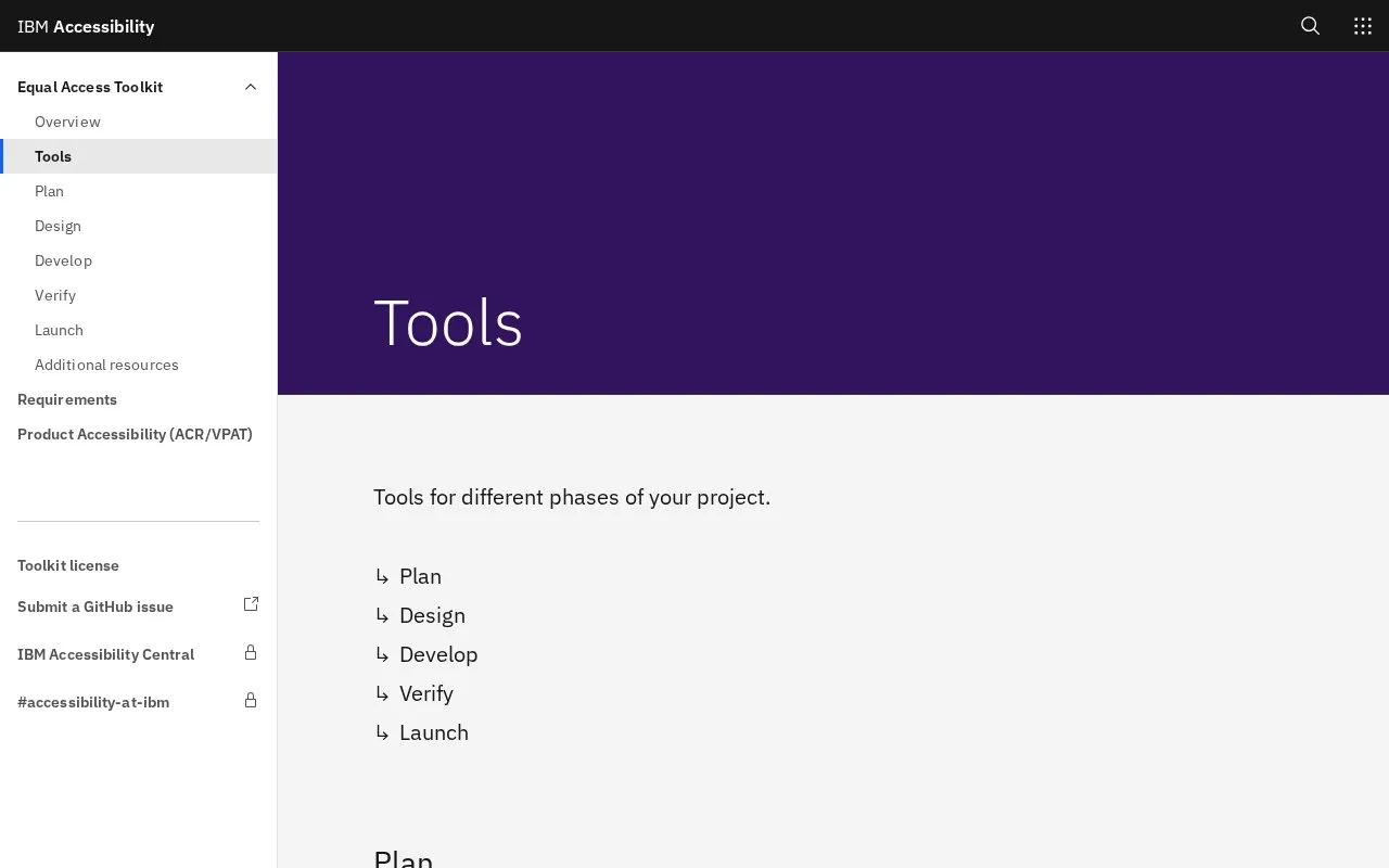 IBM Equal Access Accessibility Checker homepage screenshot