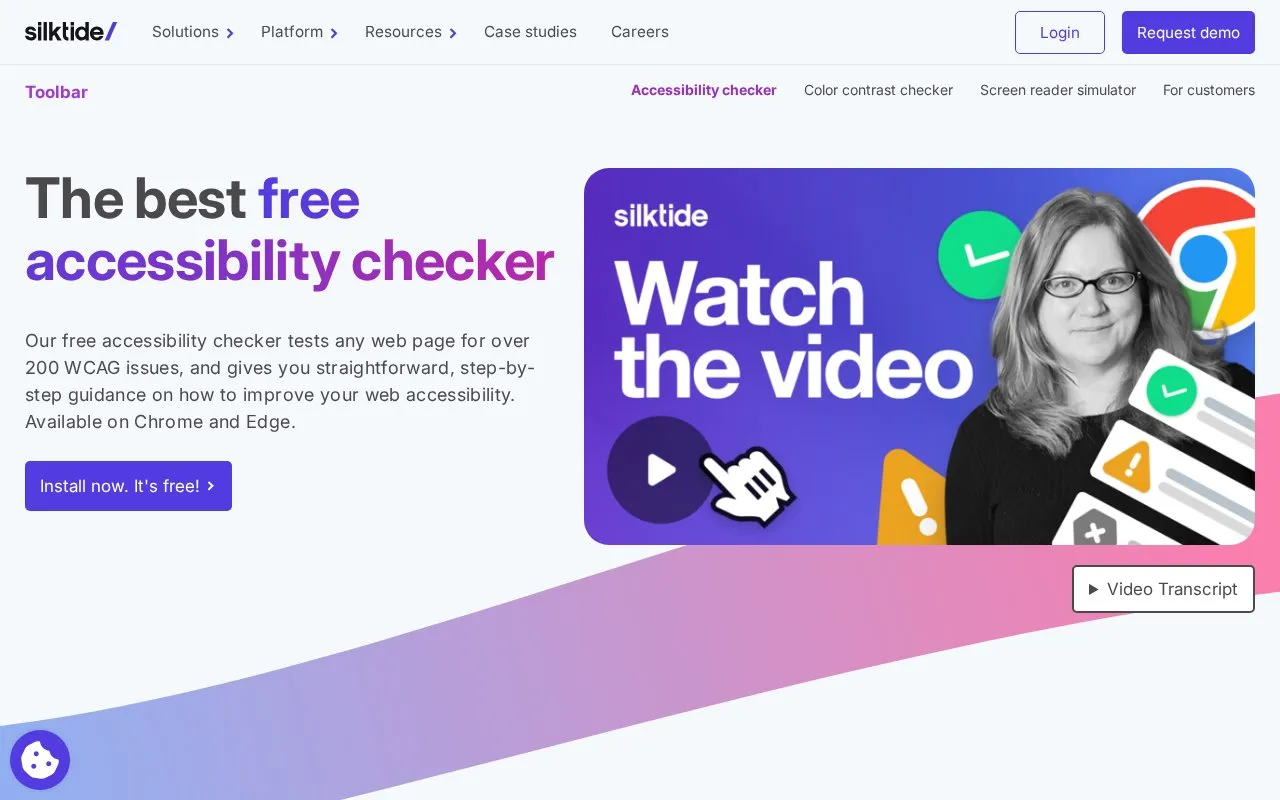 Silktide Accessibility Checker homepage screenshot