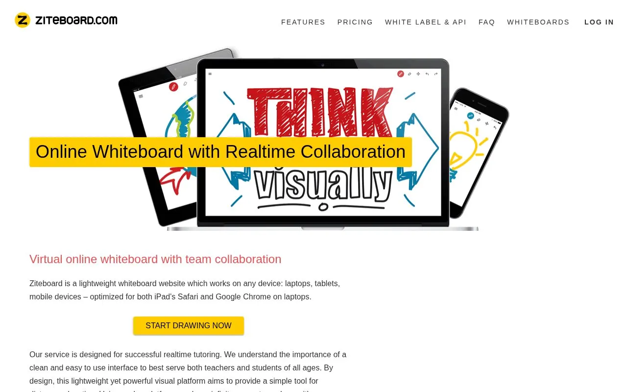 Ziteboard homepage screenshot