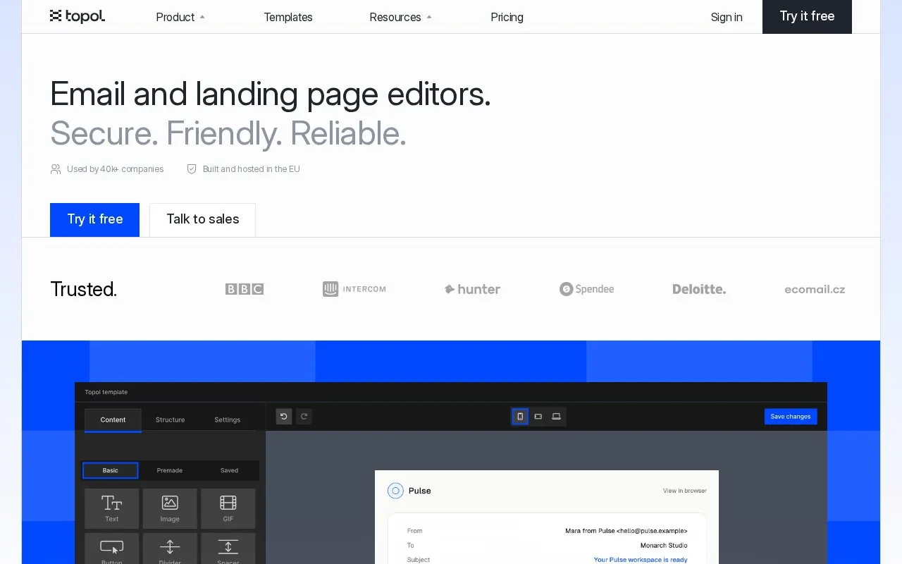 TOPOL homepage screenshot