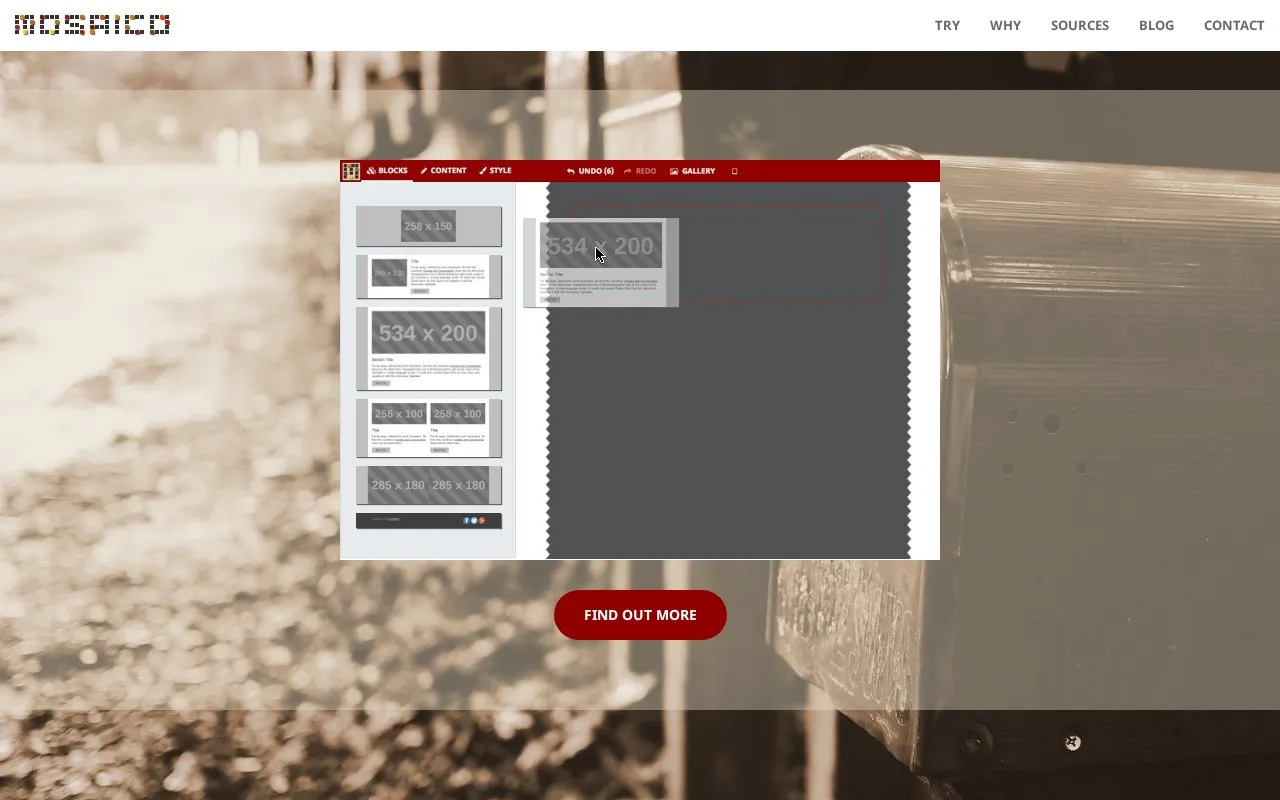 Mosaico homepage screenshot
